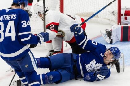 battle-of-ontario:-stars-shine-for-leafs-in-convincing-game-1-victory-over-senators
