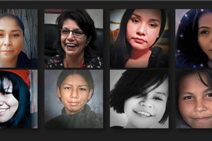 first-nation-mourning-serial-killer-victim-ashlee-shingoose-holding-1st-red-dress-day-event