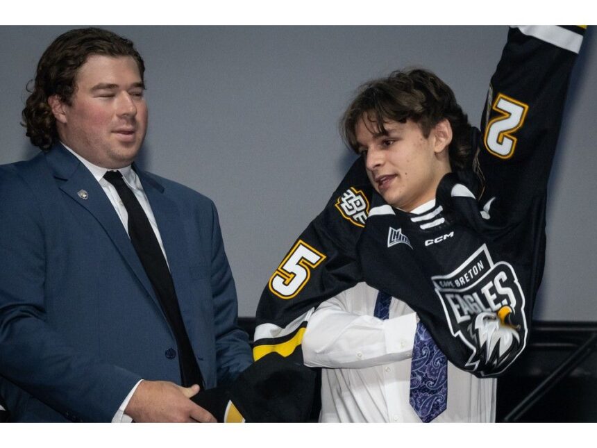 cape-breton-eagles-select-15-players-highlighted-by-first-round-pick-olivier-charron-at-2025-qmjhl-entry-draft