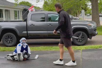 former-nhler-puts-7-year-old-goalie-through-paces-in-saint-john-driveway