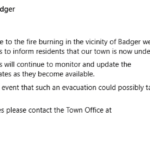 badger-issues-evacuation-alert,-asks-residents-to-be-prepared-to-leave-due-to-forest-fire