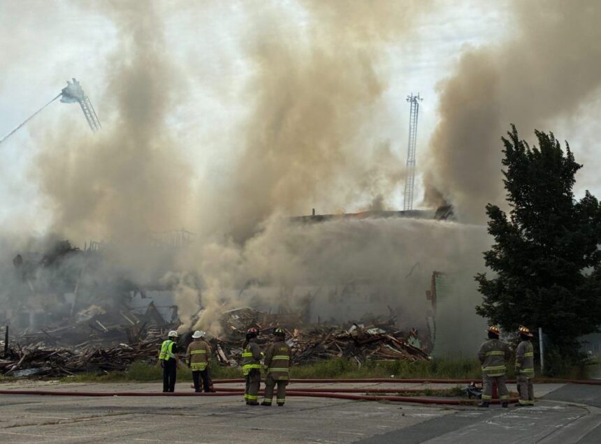 ‘my-heart’s-broke’:-back-to-back-glace-bay-fires-gut-former-morrison-high-school-and-storage-building,-trailers-at-fish-plant-site