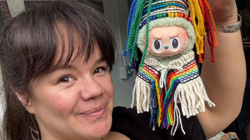 tlingit-artist-crafts-regalia-for-trendy-labubu-while-sharing-traditional-chilkat-weaving