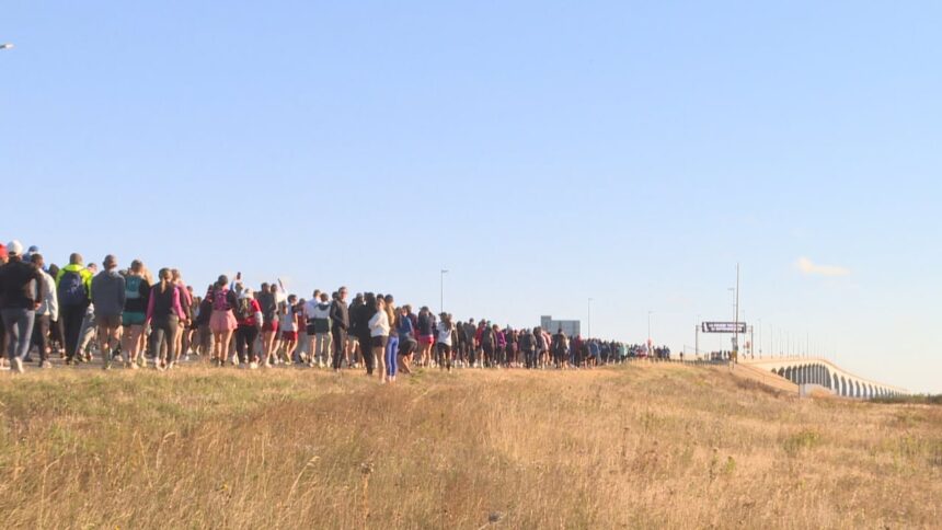 ‘we’ve-all-been-touched-by-cancer’:-thousands-cross-confederation-bridge-on-foot-for-first-nb-pei.-terry-fox-run-in-a-decade