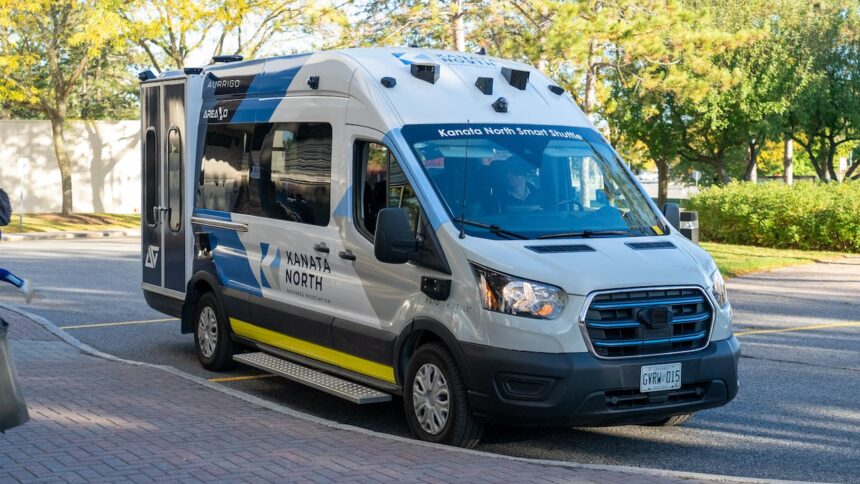 a-new-shuttle-bus-is-taking-to-the-streets-in-kanata,-one-that-drives-itself