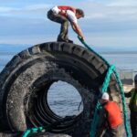 giant-industrial-tires-removed-from-beach-near-campbell-river,-bc.