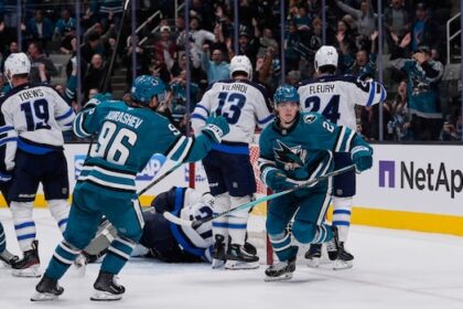 celebrini-takes-nhl-points-lead-as-sharks-top-jets-2-1