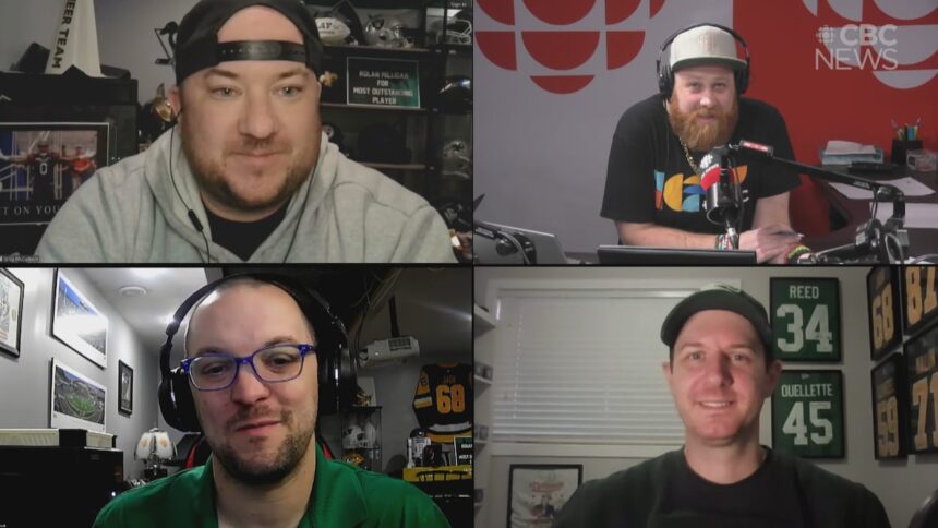 the-306-|-after-a-decade-of-hosting-the-piffles-podcast,-they-finally-get-a-rider-grey-cup-game