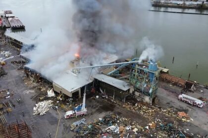 fire-at-former-delta,-bc.,-lumber-mill-sends-smoke-billowing-over-fraser-river