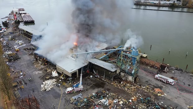 fire-at-former-delta,-bc.,-lumber-mill-sends-smoke-billowing-over-fraser-river